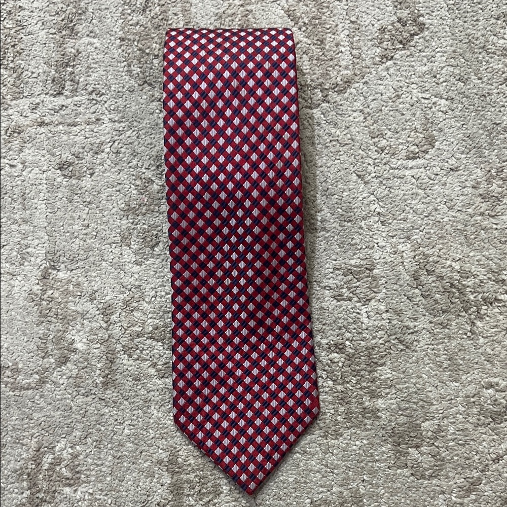 Nautica Classic Men's Red Patterned Silk Tie